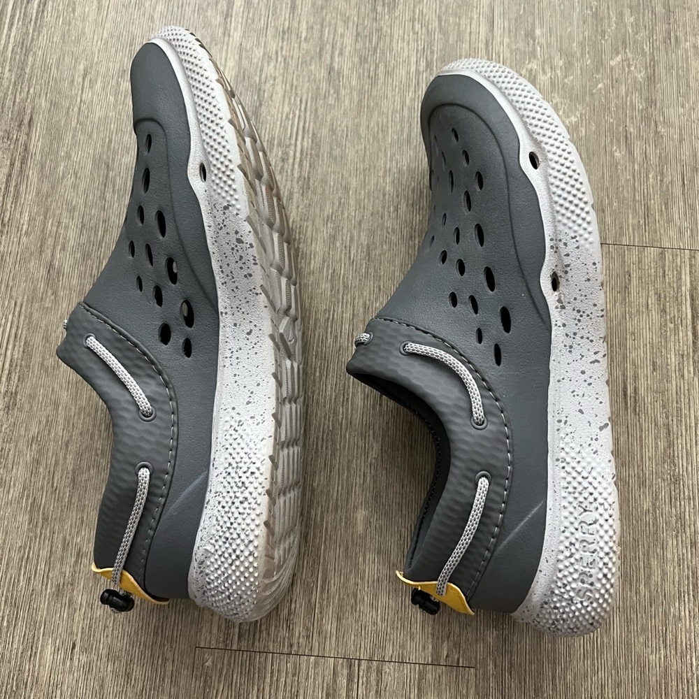 Men’s Sperry Seafront boat shoe in gray/yellow size 11 - Picture 4 of 6